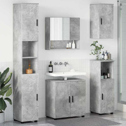 Bathroom Furniture Set 5 pcs Concrete grey 61 x 35 x 64 cm