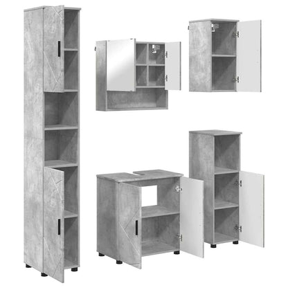Bathroom Furniture Set 5 pcs Concrete grey 61 x 35 x 64 cm