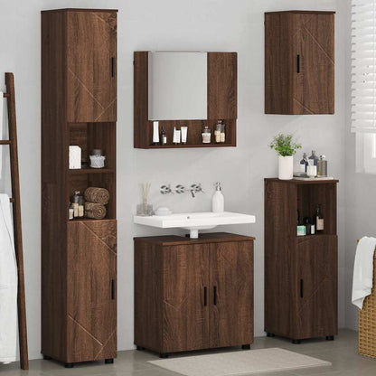 Bathroom Furniture Set 5 pcs Brown oak 61 x 35 x 64 cm