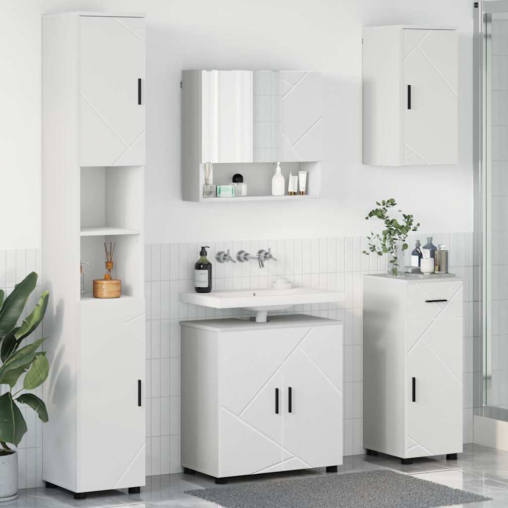 Bathroom Furniture Set with Drawer 5 pcs White 61 x 35 x 64 cm