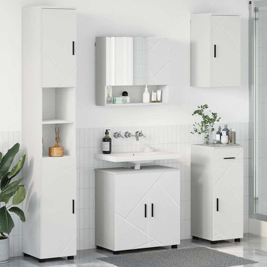 Bathroom Furniture Set with Drawer 5 pcs White 61 x 35 x 64 cm
