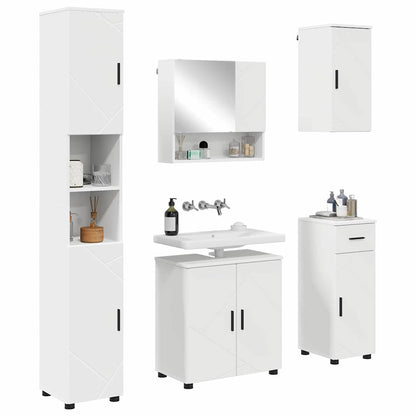 Bathroom Furniture Set with Drawer 5 pcs White 61 x 35 x 64 cm