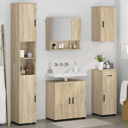 Bathroom Furniture Set 5 pcs Sonoma oak 61 x 35 x 64 cm