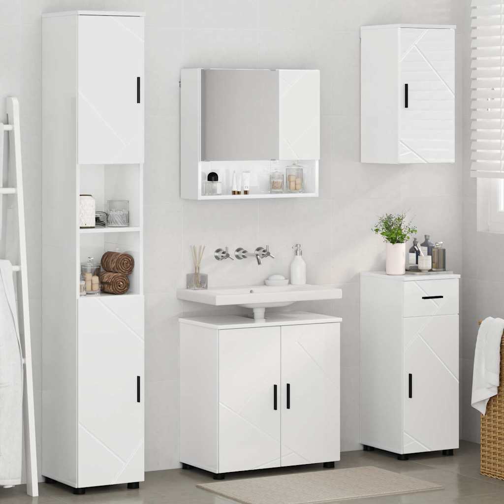 Bathroom Furniture Set 5 pcs High gloss white 61 x 35 x 64 cm