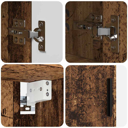 Bathroom Furniture Set with Door 5 pcs Old wood 61 x 35 x 64 cm