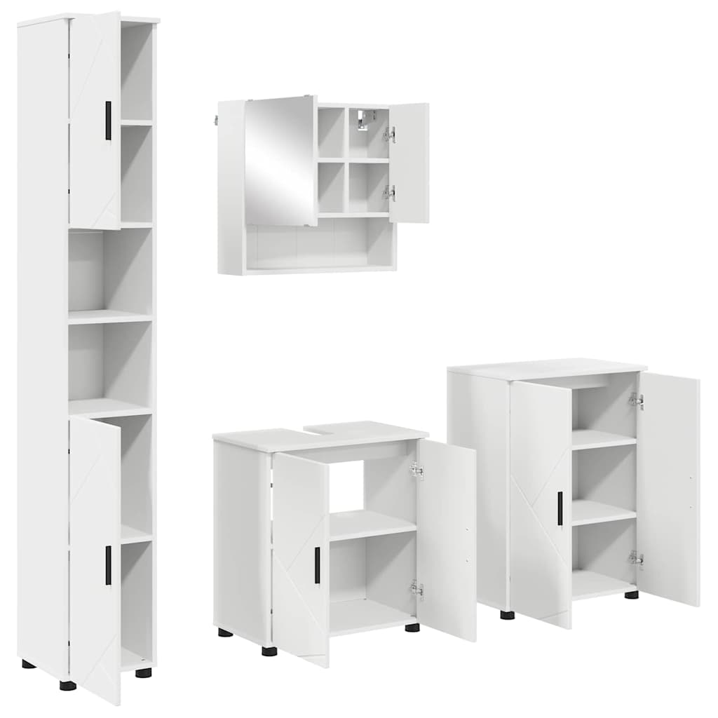 Bathroom Furniture Set Wall-mounted 4 pcs White 61 x 35 x 64 cm