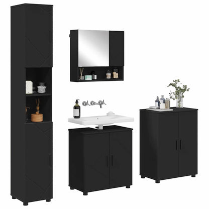 Bathroom Furniture Set Wall-mounted 4 pcs Black 61 x 35 x 64 cm