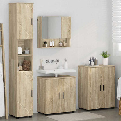 Bathroom Furniture Set 4 pcs Sonoma oak 61 x 35 x 64 cm