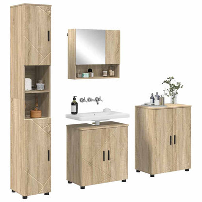 Bathroom Furniture Set 4 pcs Sonoma oak 61 x 35 x 64 cm