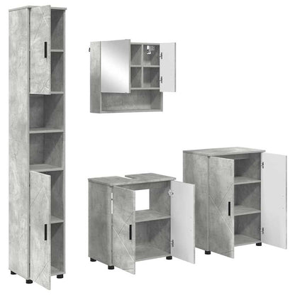 Bathroom Furniture Set 4 pcs Concrete grey 61 x 35 x 64 cm