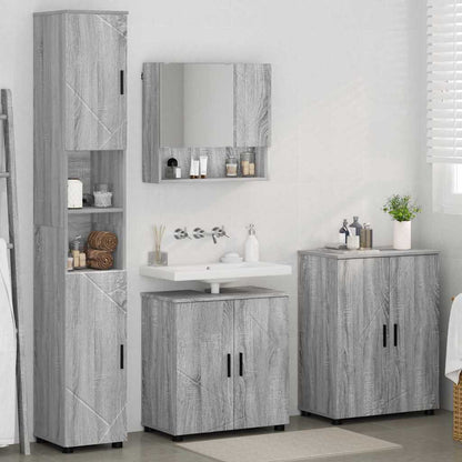 Bathroom Furniture Set 4 pcs Grey sonoma 61 x 35 x 64 cm