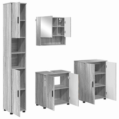 Bathroom Furniture Set 4 pcs Grey sonoma 61 x 35 x 64 cm