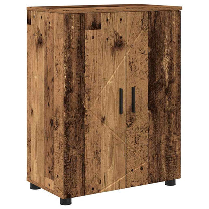 Bathroom Furniture Set with Door 4 pcs Old wood 61 x 35 x 64 cm