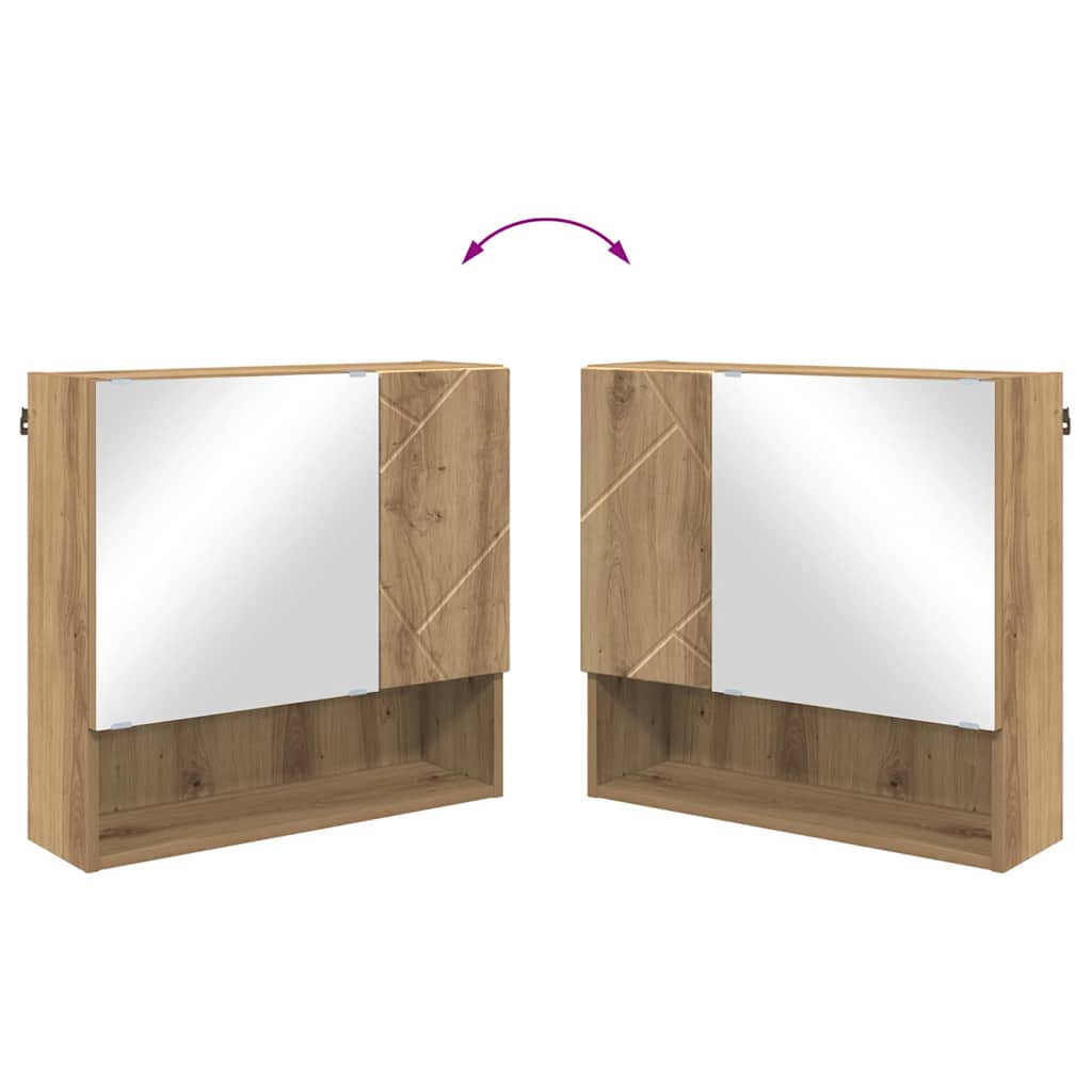 Bathroom Furniture Set Wall-mounted with Door 4 pcs Artisan Oak