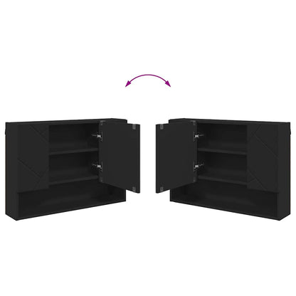 Bathroom Furniture Set with Shelf 2 pcs Black 76.5 x 35 x 64 cm