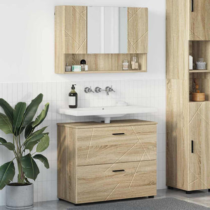 Bathroom Furniture Set 2 pcs Sonoma oak 76.5 x 35 x 64 cm