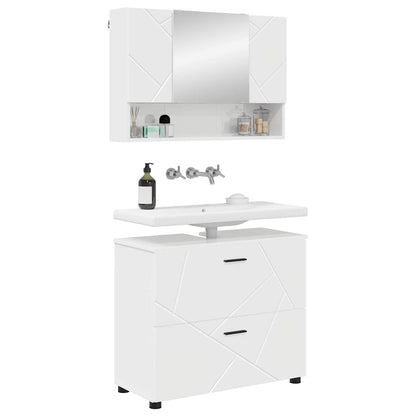 Bathroom Furniture Set 2 pcs High gloss white 76.5 x 35 x 64 cm