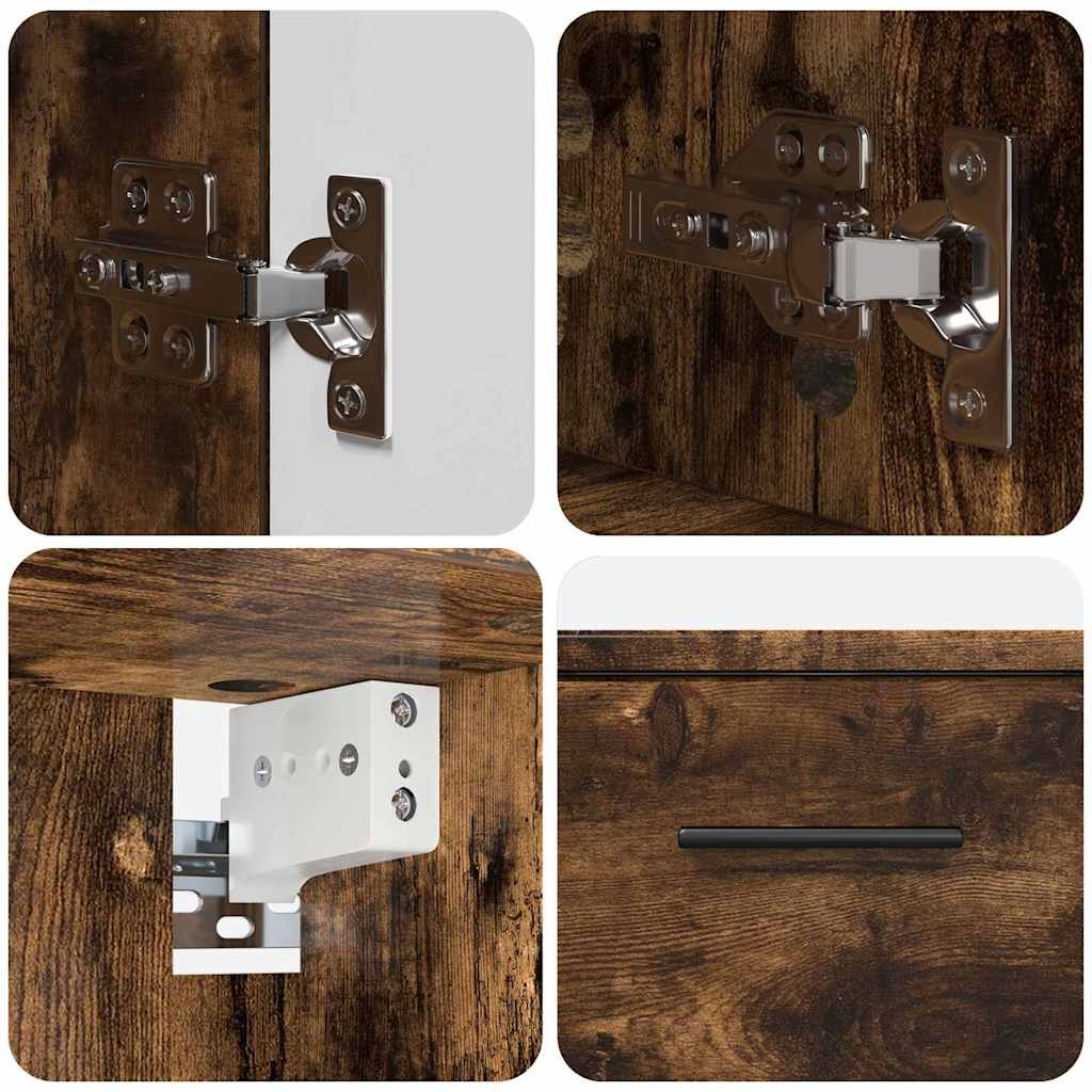 Bathroom Furniture Set 2 pcs Smoked oak 76.5 x 35 x 64 cm