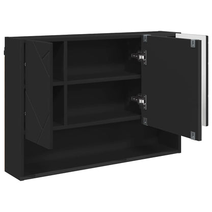 Bathroom Furniture Set with Shelf 3 pcs Black 76.5 x 35 x 64 cm
