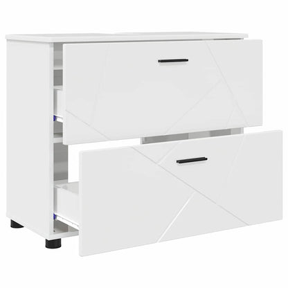 Bathroom Furniture Set 3 pcs High gloss white 76.5 x 35 x 64 cm