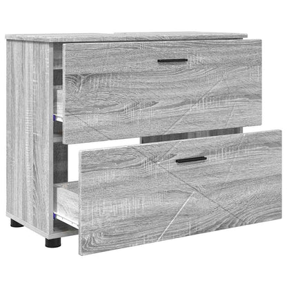 Bathroom Furniture Set 3 pcs Grey sonoma 76.5 x 35 x 64 cm