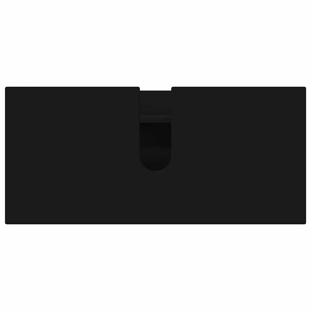 Bathroom Furniture Set 3 pcs Black Engineered Wood and Metal