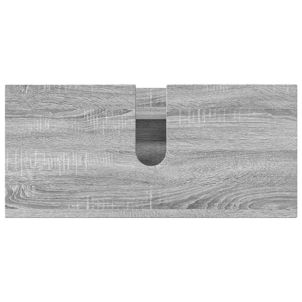 Bathroom Furniture Set with Drawer with Shelf 3 pcs Grey Sonoma