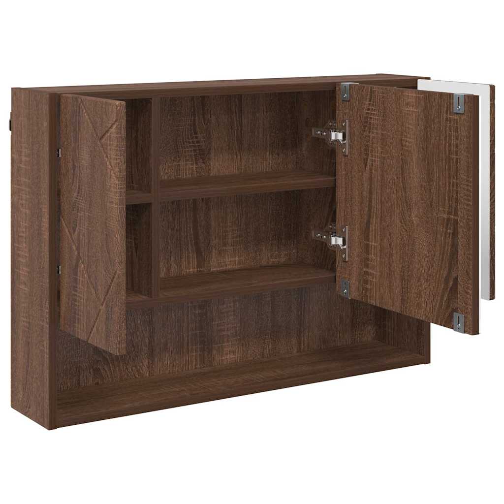 Bathroom Furniture Set with Drawer with Shelf 3 pcs Brown Oak