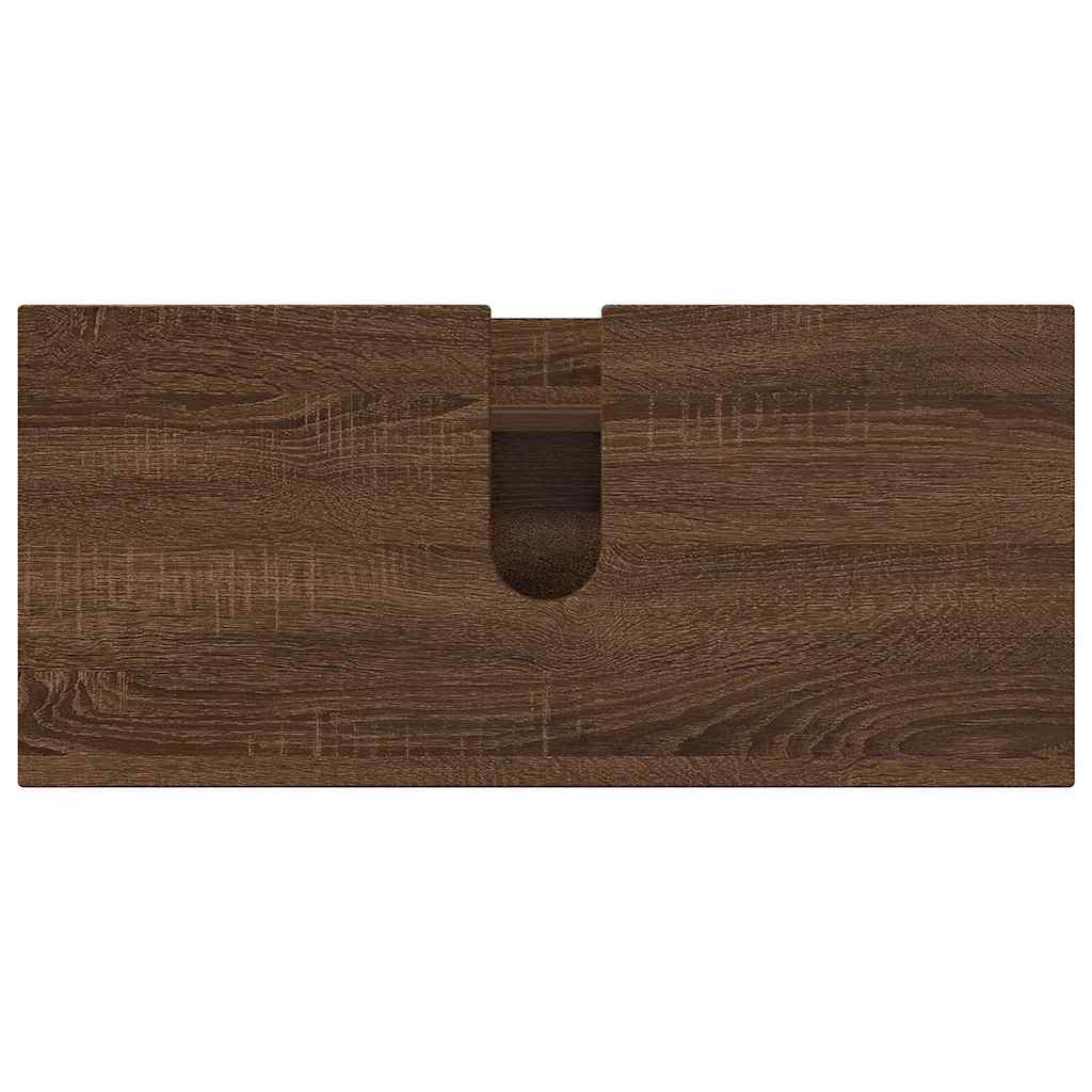 Bathroom Furniture Set with Drawer with Shelf 3 pcs Brown Oak