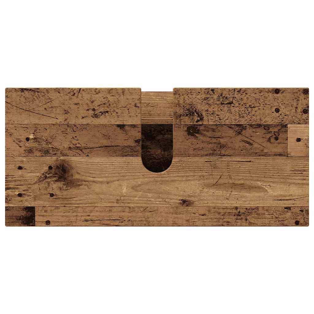 Bathroom Furniture Set 3 pcs Old Wood Engineered Wood and Metal