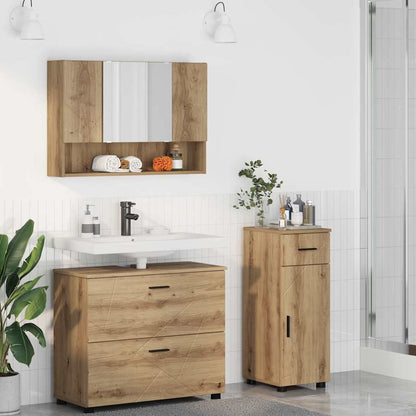 Bathroom Furniture Set with Drawer with Shelf 3 pcs Artisan Oak