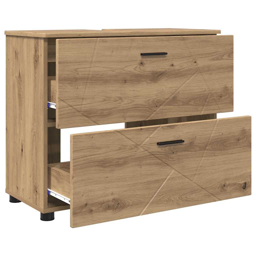 Bathroom Furniture Set with Drawer with Shelf 3 pcs Artisan Oak