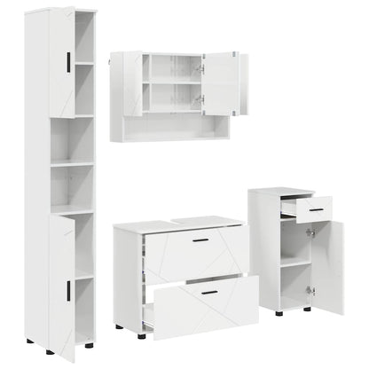 Bathroom Furniture Set 4 pcs High gloss white 30 x 35 x 192 cm