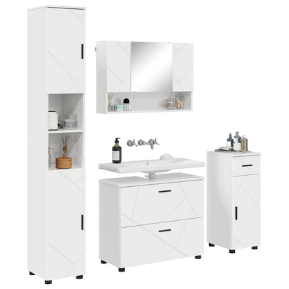 Bathroom Furniture Set 4 pcs High gloss white 30 x 35 x 192 cm