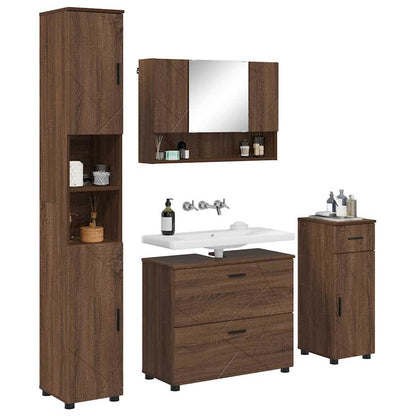 Bathroom Furniture Set 4 pcs Brown oak 30 x 35 x 192 cm
