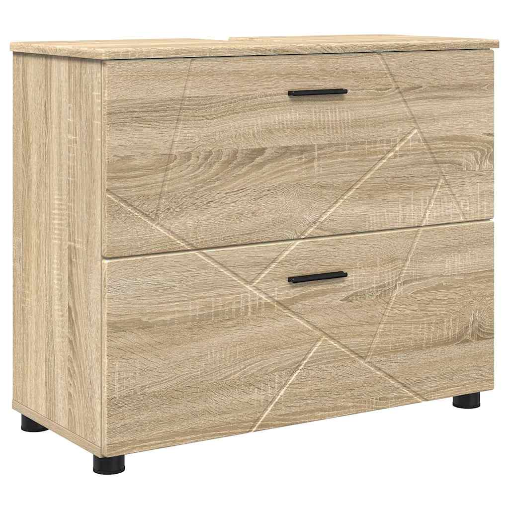 Bathroom Furniture Set with Drawer with Shelf 5 pcs Sonoma Oak