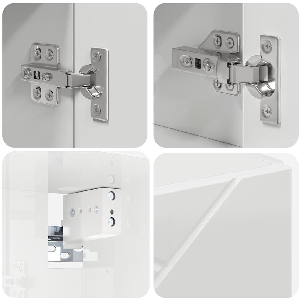 Bathroom Furniture Set 5 pcs High gloss white 30 x 35 x 192 cm