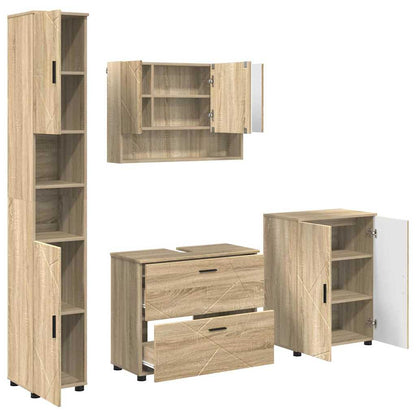 Bathroom Furniture Set 4 pcs Sonoma oak 30 x 35 x 192 cm