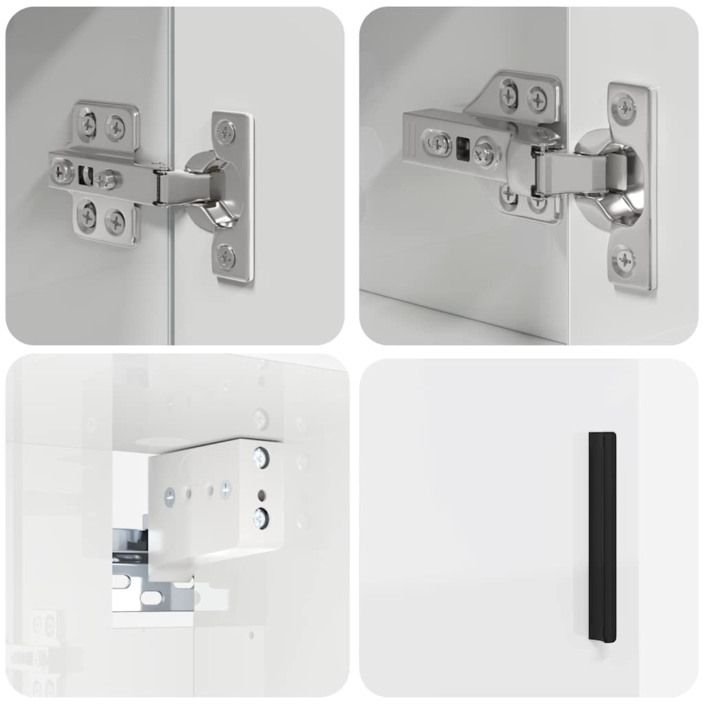 Bathroom Furniture Set 4 pcs High gloss white 30 x 35 x 192 cm