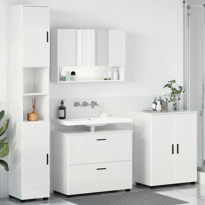 Bathroom Furniture Set 4 pcs High gloss white 30 x 35 x 192 cm