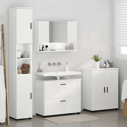 Bathroom Furniture Set 4 pcs High gloss white 30 x 35 x 192 cm