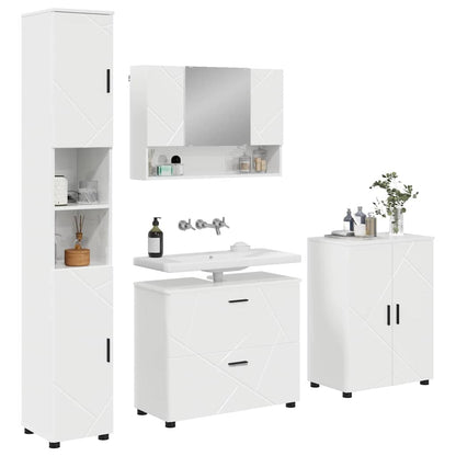 Bathroom Furniture Set 4 pcs High gloss white 30 x 35 x 192 cm
