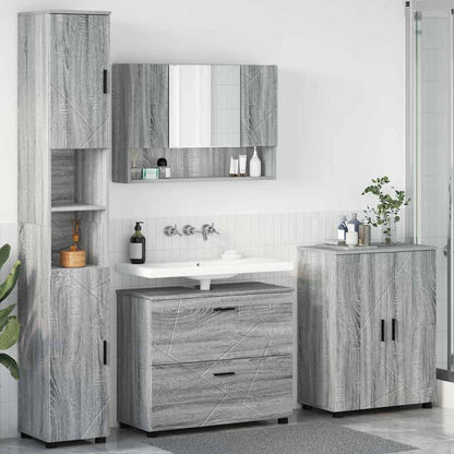 Bathroom Furniture Set 4 pcs Grey sonoma 30 x 35 x 192 cm