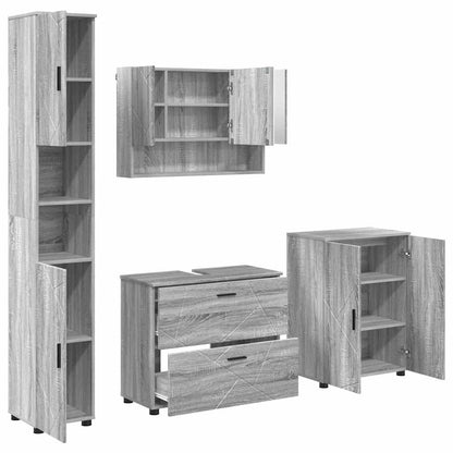 Bathroom Furniture Set 4 pcs Grey sonoma 30 x 35 x 192 cm