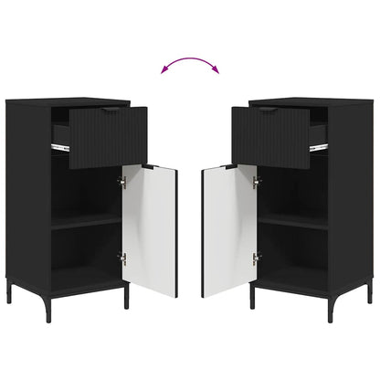Bathroom Furniture Set with Shelf 2 pcs Black 39.5 x 36 x 88 cm