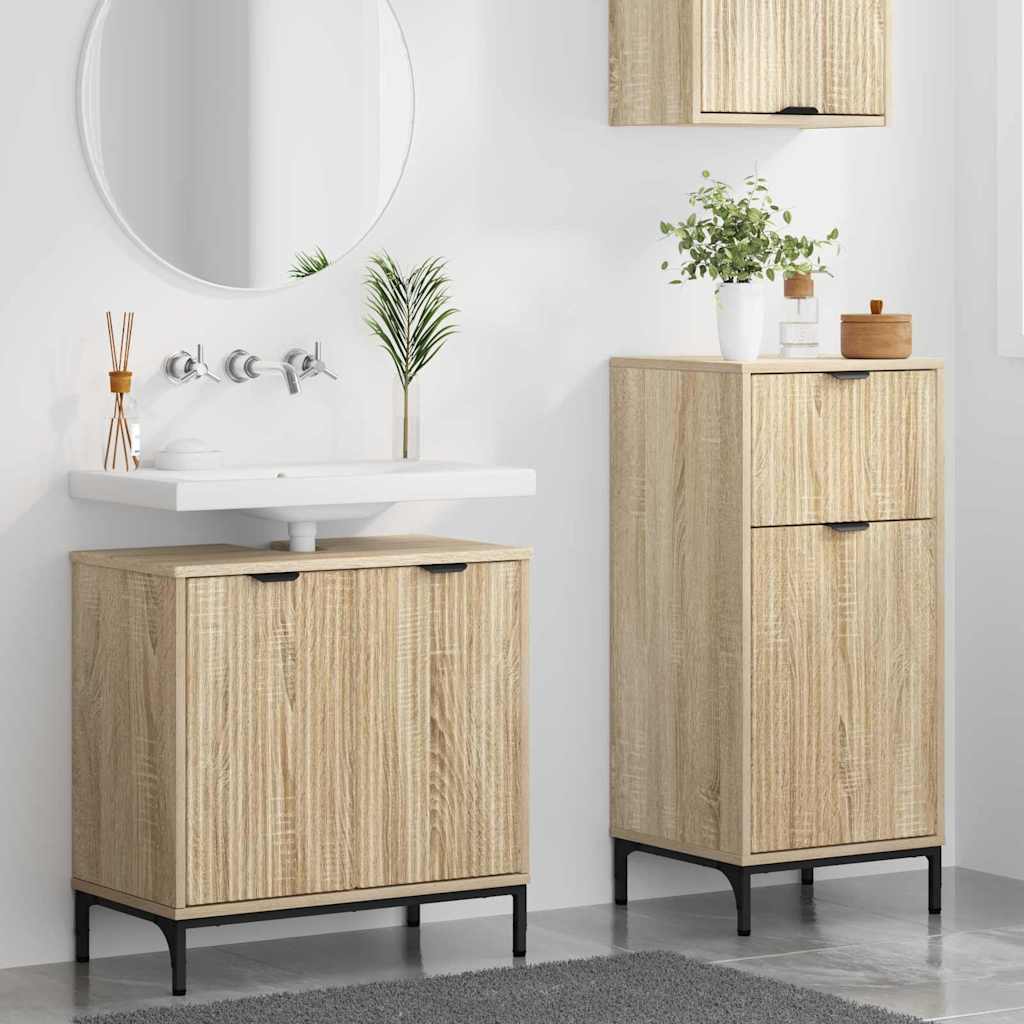 Bathroom Furniture Set Plaid 2 pcs Sonoma oak 39.5 x 36 x 88 cm