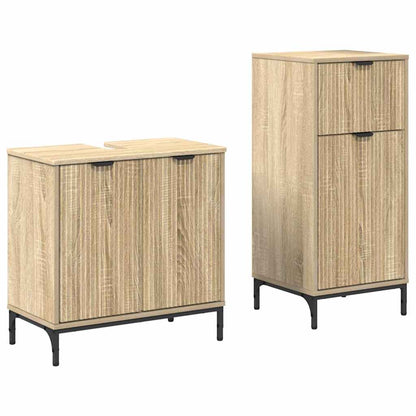 Bathroom Furniture Set Plaid 2 pcs Sonoma oak 39.5 x 36 x 88 cm
