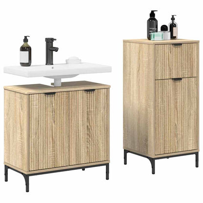 Bathroom Furniture Set Plaid 2 pcs Sonoma oak 39.5 x 36 x 88 cm
