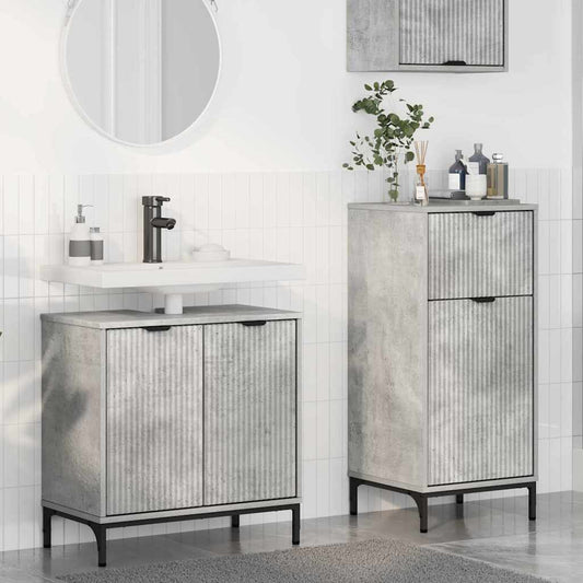 Bathroom Furniture Set 2 pcs Concrete grey 39.5 x 36 x 88 cm