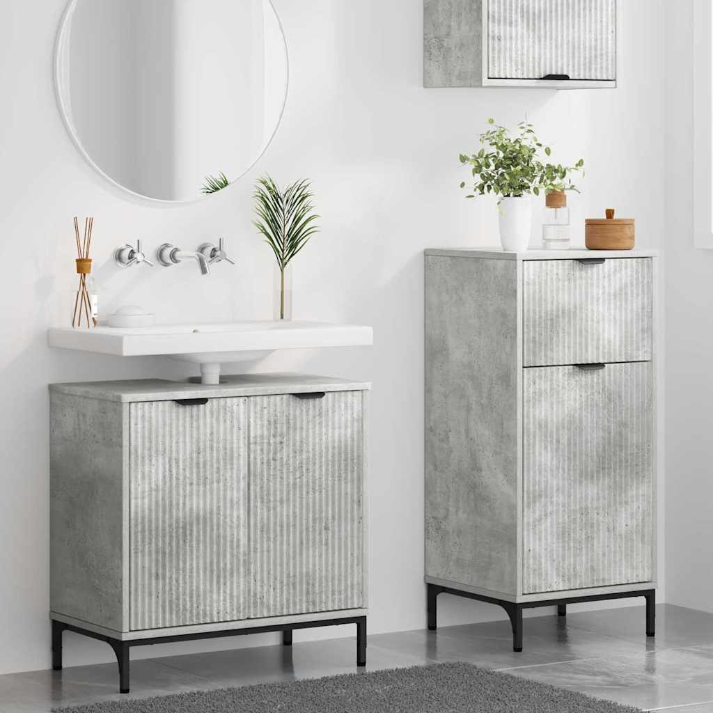 Bathroom Furniture Set 2 pcs Concrete grey 39.5 x 36 x 88 cm